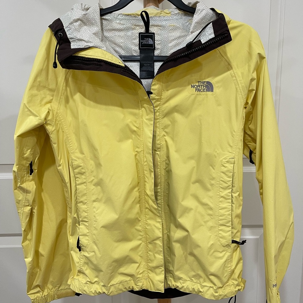 The North Face Women's Light Yellow Hooded Windbreaker Jacket